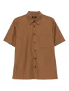 Theory Noll Short Sleeve Shirt In Brown