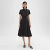 Theory Short-sleeve Shirt Dress In Good Cotton In Black