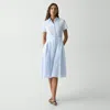 Theory Short-sleeve Shirt Dress In Good Cotton In Olympic