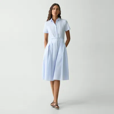 Theory Short-sleeve Shirt Dress In Good Cotton In Olympic