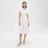 Theory Downing Cotton Short-sleeve Midi Shirtdress In White