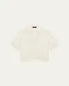 Theory Short-sleeve Silk Polo Top
