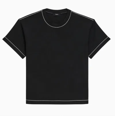 Theory Short Sleeve Stitch Tee In Black