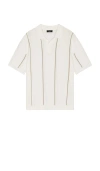 Theory Regular Fit Short Sleeve Striped Polo Sweater In Multi