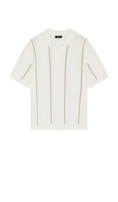 Theory Short Sleeve Stripe Polo In Multi