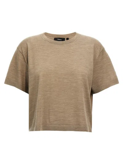 Theory Short Sleeve Sweater Sweaters And Cardigans In Beige