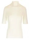 Theory Short Sleeve Sweater In Natural