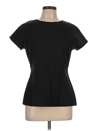 Pre-owned Theory Short Sleeve Top Black Crew Neck Tops