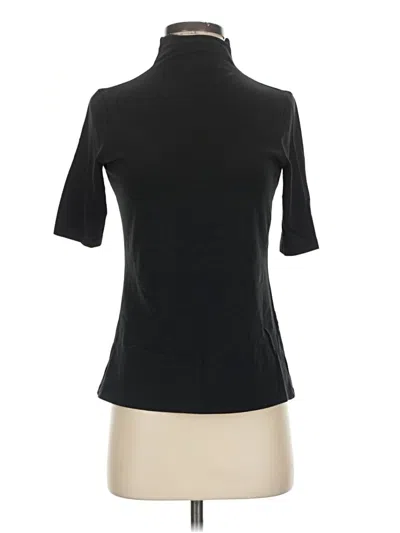 Pre-owned Theory Short Sleeve Top Black Mock Neckline Tops
