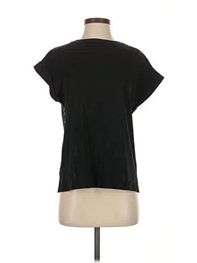 Pre-owned Theory Short Sleeve Top Black Scoop Neck Tops