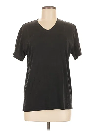 Pre-owned Theory Short Sleeve Top Black V Neck Tops