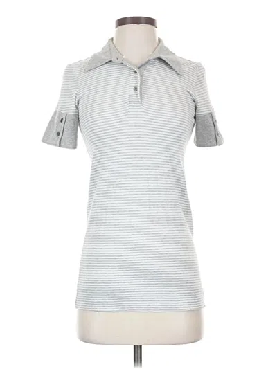 Pre-owned Theory Short Sleeve Top Gray Collared Neckline Tops