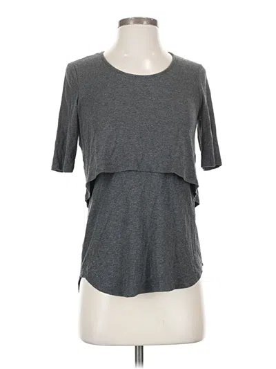Pre-owned Theory Short Sleeve Top Gray Crew Neck Tops