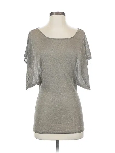 Pre-owned Theory Short Sleeve Top Gray Scoop Neck Tops