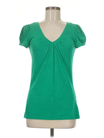 Pre-owned Theory Short Sleeve Top Green Sweetheart Neckline Tops