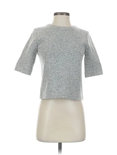 Pre-owned Theory Short Sleeve Top Silver Square Neckline Tops