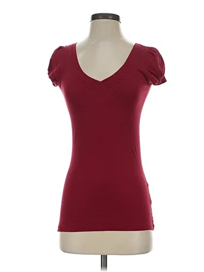 Pre-owned Theory Short Sleeve T-shirt In Burgundy