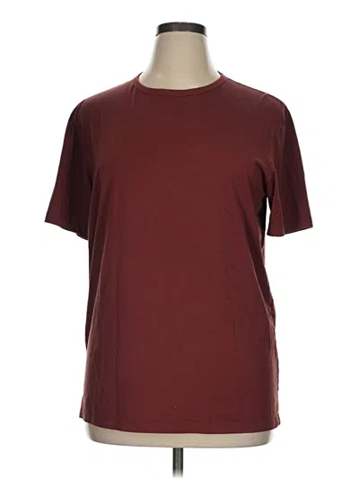 Pre-owned Theory Short Sleeve T-shirt In Burgundy