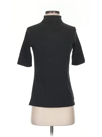 Pre-owned Theory Short Sleeve Turtleneck In Black