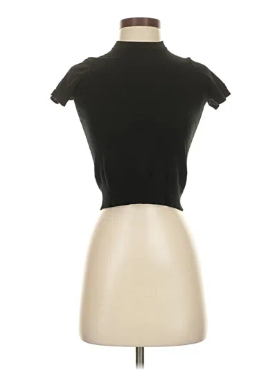 Pre-owned Theory Short Sleeve Turtleneck In Black