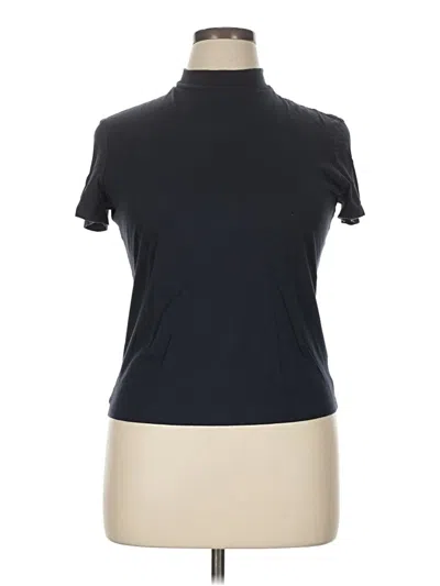 Pre-owned Theory Short Sleeve Turtleneck In Black