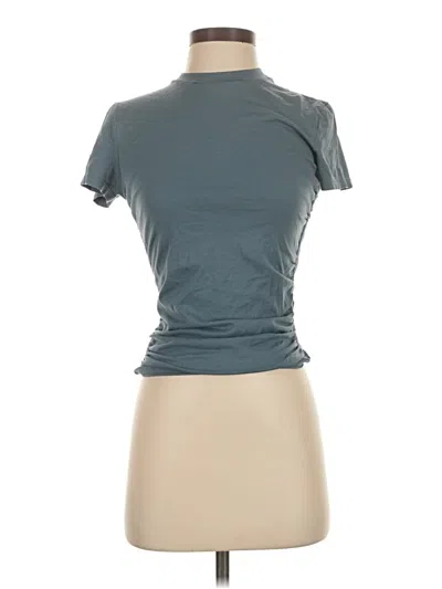 Pre-owned Theory Short Sleeve Turtleneck In Blue