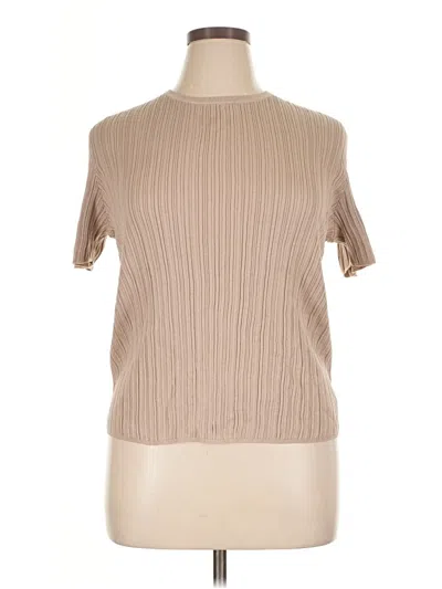 Pre-owned Theory Short Sleeve Turtleneck In Brown