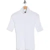 Theory Short Sleeve Turtleneck Knit Top In White