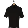 Theory Short Sleeve Turtleneck Knit Top In Black