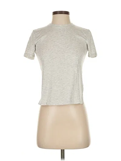 Pre-owned Theory Short Sleeve Turtleneck In Silver