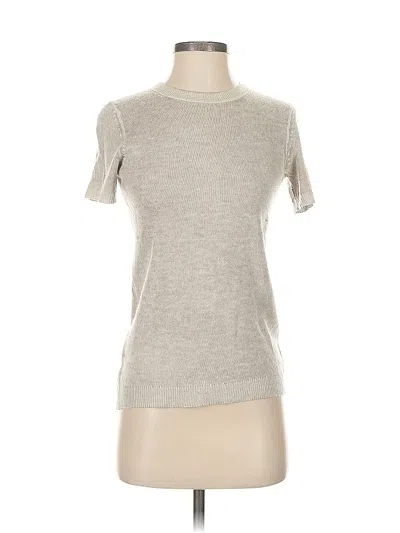 Pre-owned Theory Short Sleeve Turtleneck In Silver