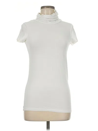 Pre-owned Theory Short Sleeve Turtleneck In White