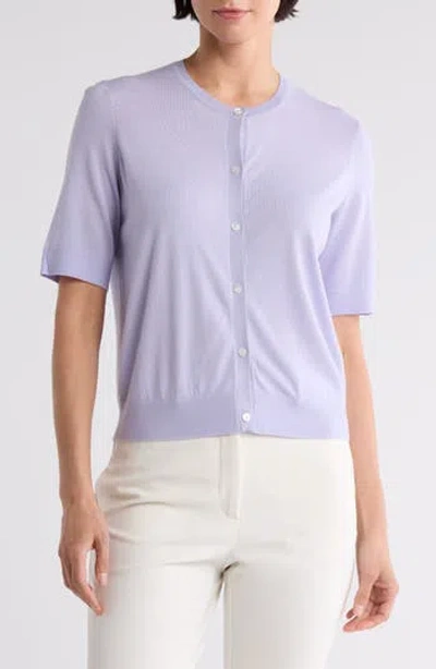 Theory Cardigan Aus Woll-jersey In Lavendelfarben