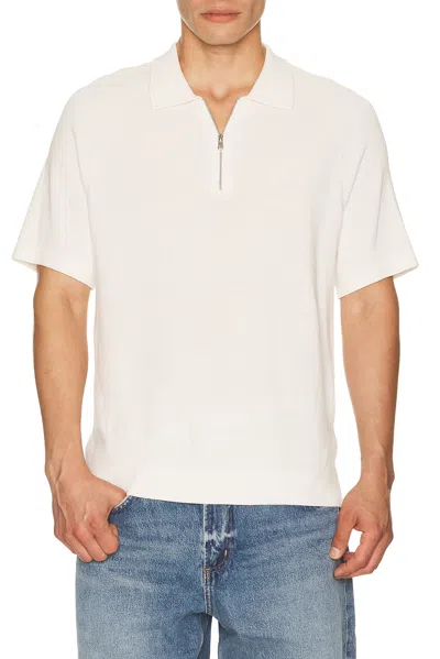 Theory Short Sleeve Zip Polo In White