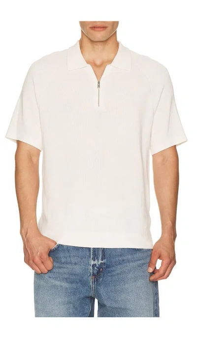Theory Short Sleeve Zip Polo In White