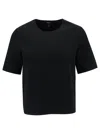 Theory Short-sleeve Wool-blend Crewneck T-shirt In Black