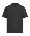 Theory Soris Polo Charcoal Melange In Black