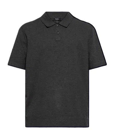 Theory Short-sleeved Polo Shirt In Black