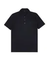 Theory Button-front Short-sleeved Polo Shirt In Black