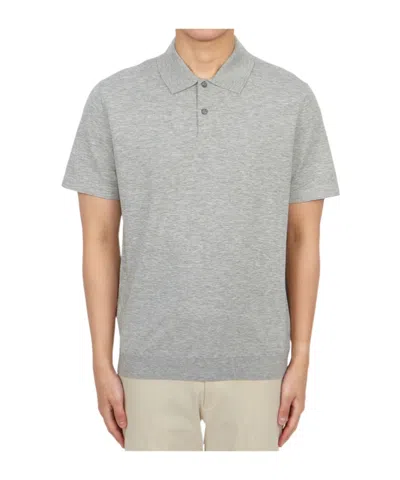Theory Short-sleeved Polo Shirt In Gray