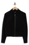 Theory Short Zip Wool Blend Jacket In Black