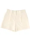 Theory Tailored Shorts Pleats Belt Loops Pockets In Neutral
