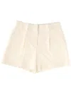 Theory Tailored Shorts Pleats Belt Loops Pockets In White