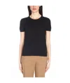 Theory Minimalist Black Knitted Top With Short Sleeves In Black