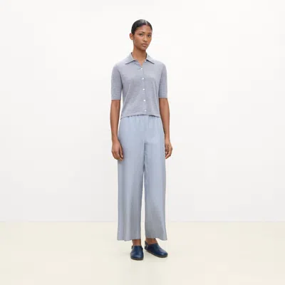 Theory Short-sleeve Knit Shirt In Regal Wool In Gray