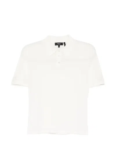 Theory Short-sleeve Polo Shirt In White