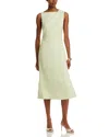 Theory Shoulder Pleat Sleeveless Midi Dress
