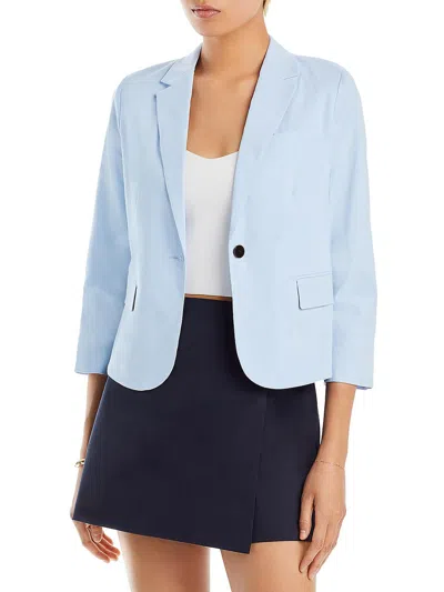 Theory Shrkn Womens Linen Suit Separate One-button Blazer In Blue