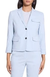 Theory Shrunken Crunch Linen Jacket In Pearl Blue