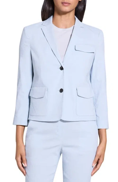 THEORY THEORY LINEN BLEND SHRUNKEN BLAZER